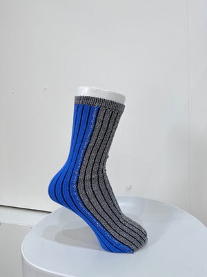 FAKUI / 【22−24cm】color block  lame  socks FK-111
