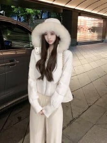 スリムウエストホワイトダウンジャケットV05012