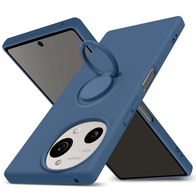 Duluqboba 対応 AQUOS R10 用 ケース リング シリコン SH-51F カバー TPU レンズ保護 薄型 360°回転 車載ホルダー
