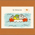 にゃんきーとすポストカード [浮き輪で昼寝]