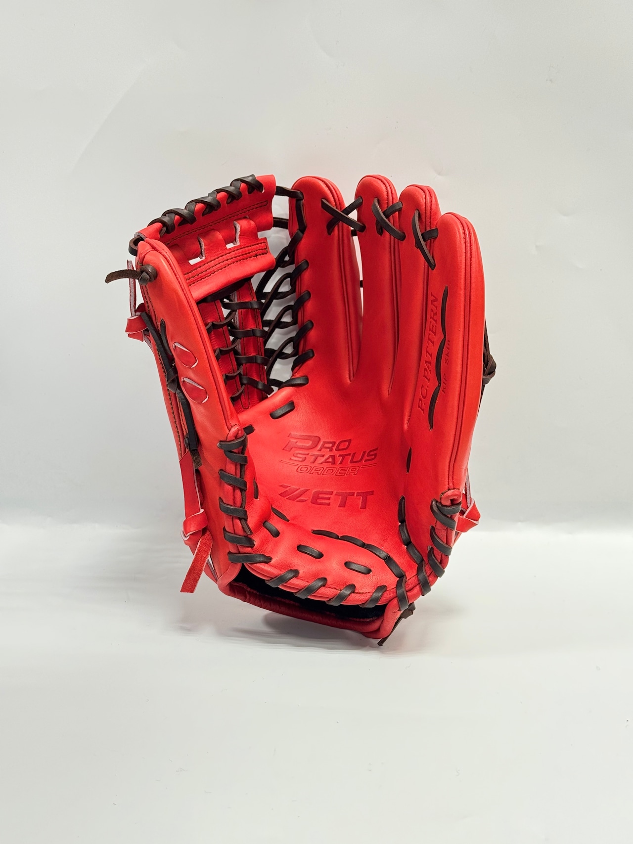 ZETT PROSTATUSーゼットプロステイタス michii supreme order 硬式グローブ ゼットミチイオリジナルグラブ 右投げ用 297型 (中川圭太選手モデル) ディープオレンジ×ブラウン 94・画像7
