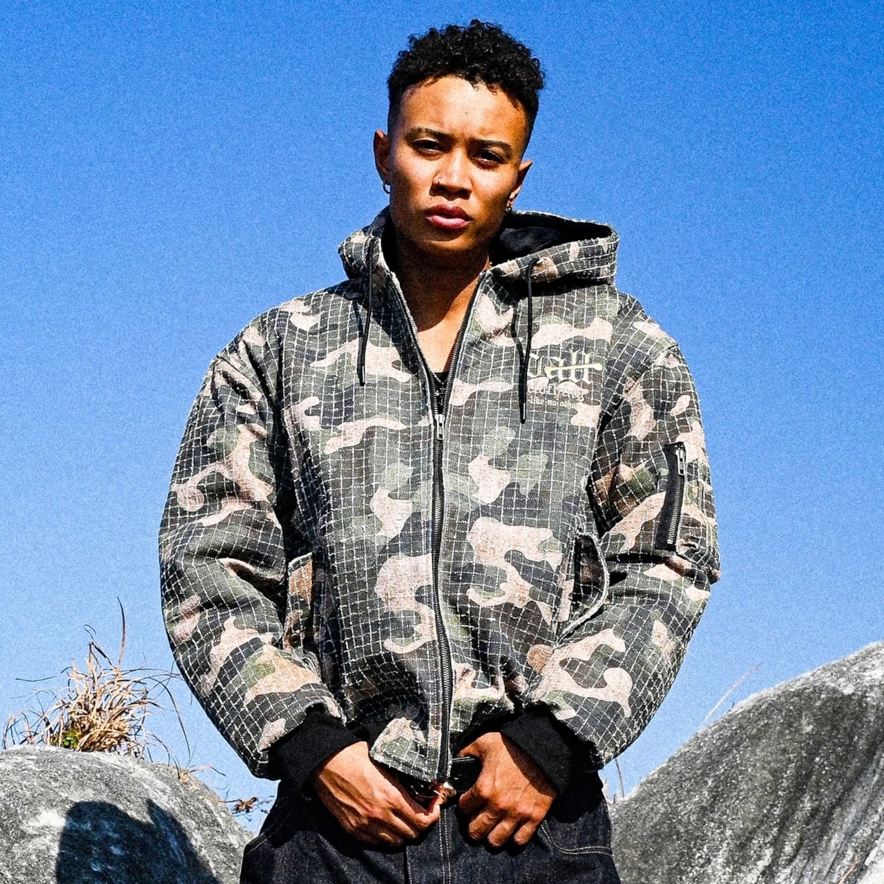 OG LOGO RIPSTOP CAMO HOODED JACKET