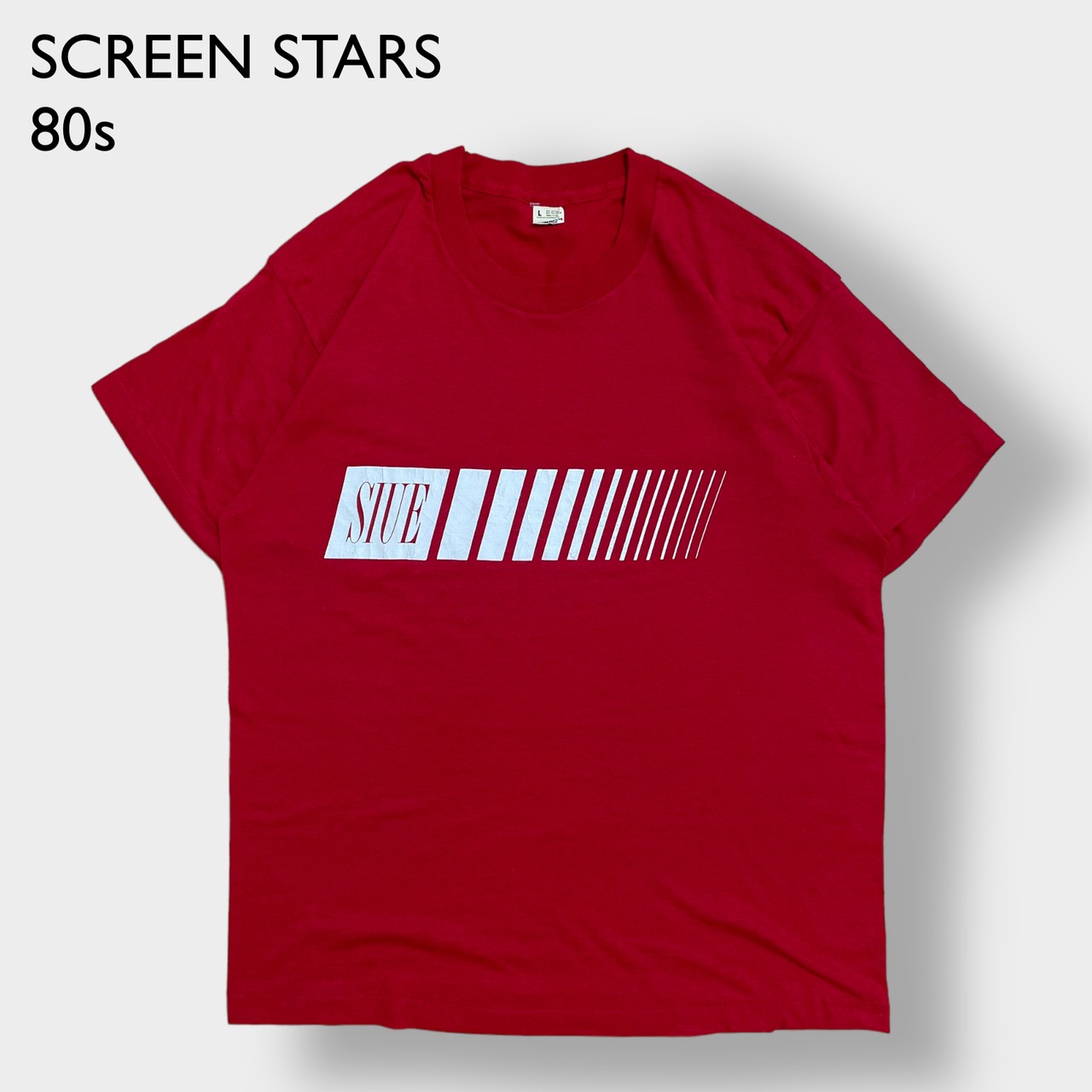 【SCREEN STARS】80s USA製 プリントTシャツ カレッジロゴ SIUE サザン・イリノイ・ユニバーシティ・エドワーズビル シングルステッチ スクリーンスターズ ビンテージ ヴィンテージ  半袖 L US古着