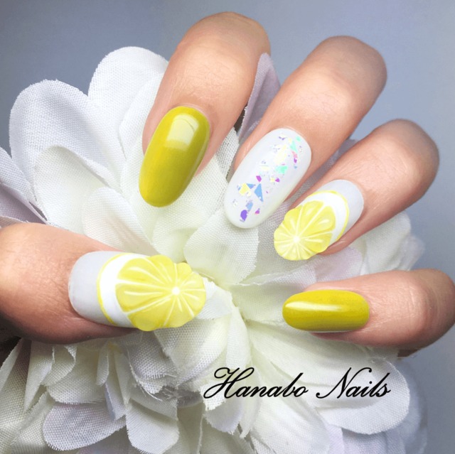 No 14 レモンネイル Hanabo Nails