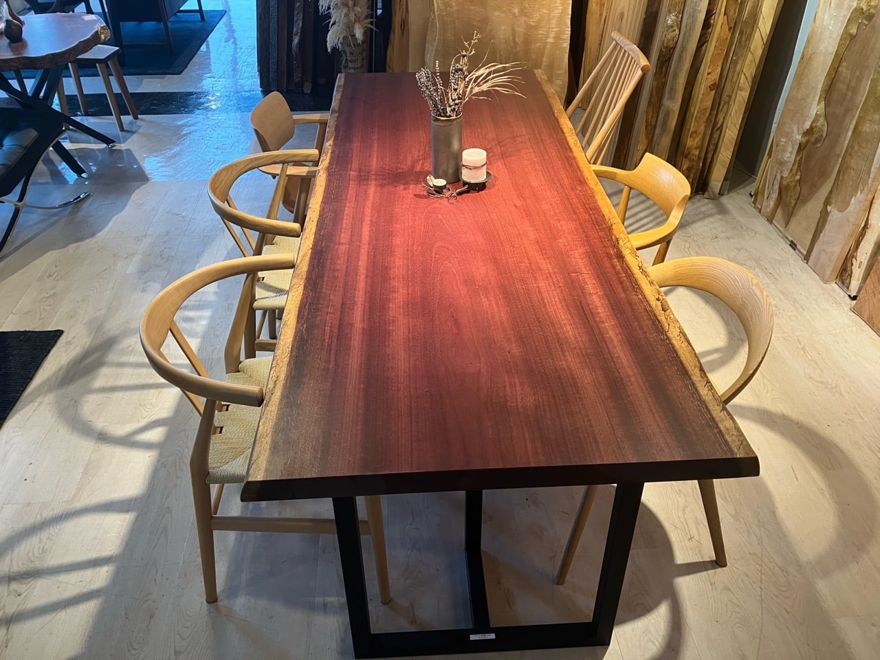 パープルハート　一枚板　コーヒーテーブル　テーブル　希少　激安 パープルハート_2250×850×50_青山店_テーブル天板/一枚板 221665