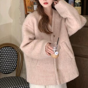 ふんわりシャギーVネックミドルコート　2litr06446