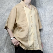 design switching linen shirt