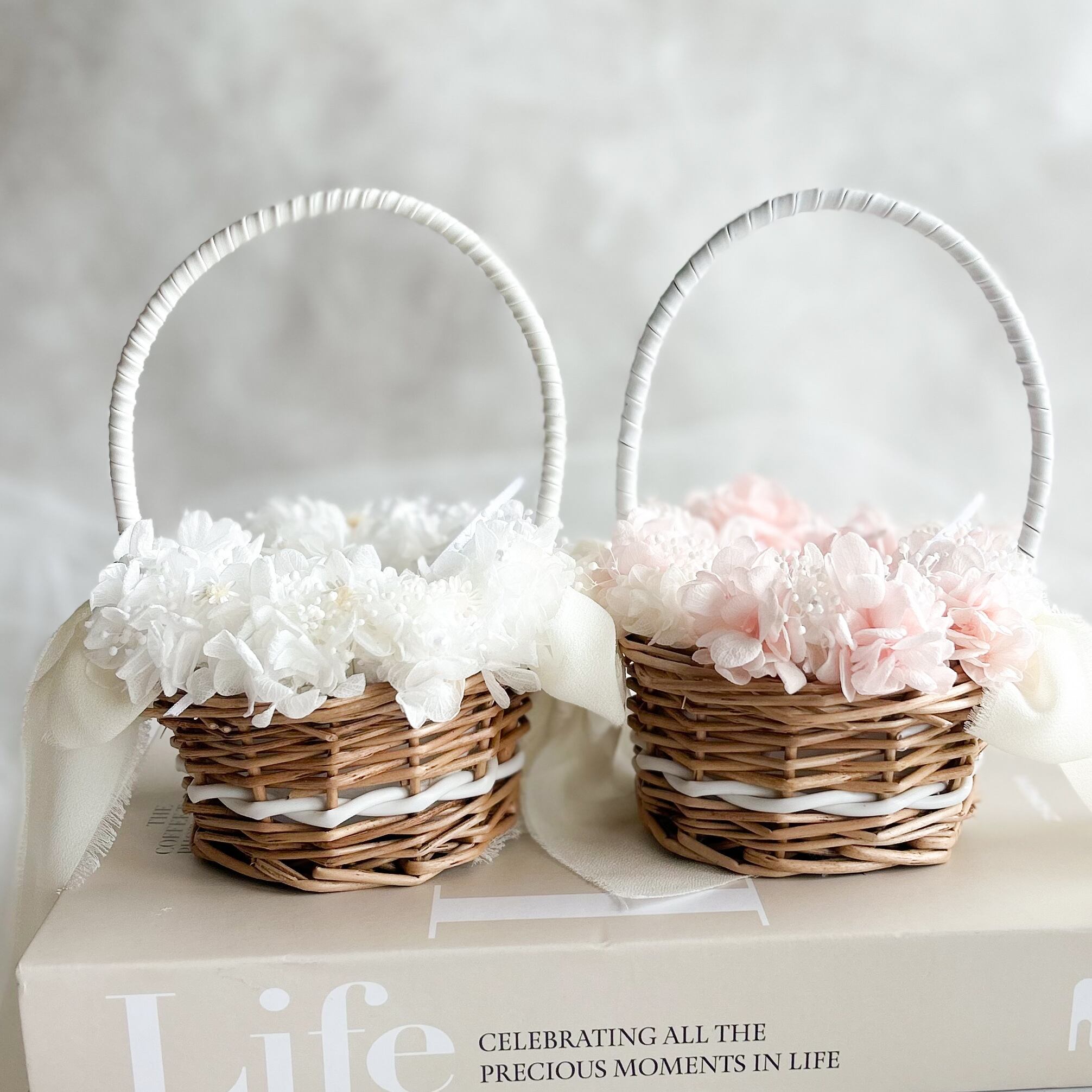 Pink white ring pillow set(2人用)
