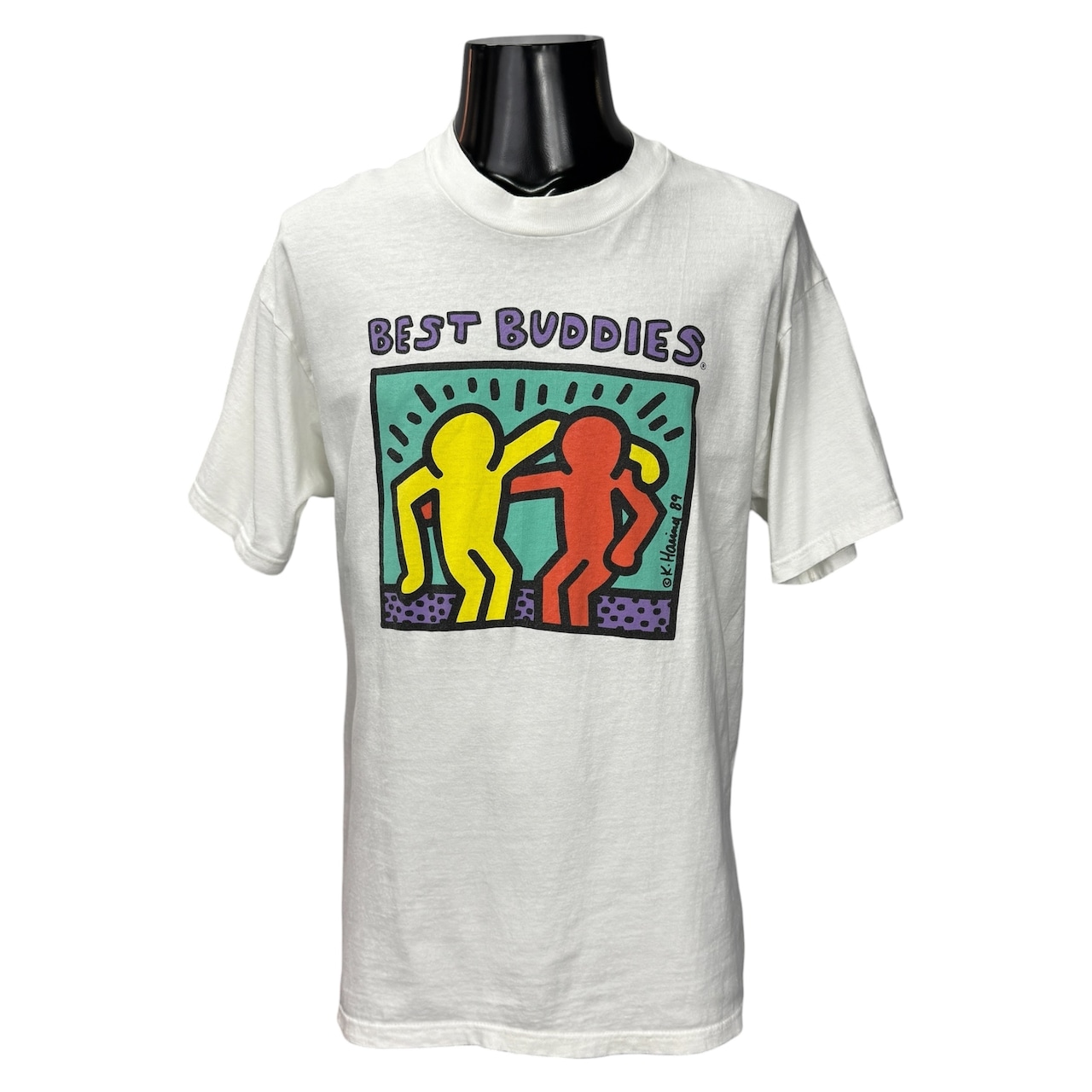 【KEITH HARING】キース・ヘリング "BEST BUDDIES" Hanes BEEFY-Tタグ アートTシャツ