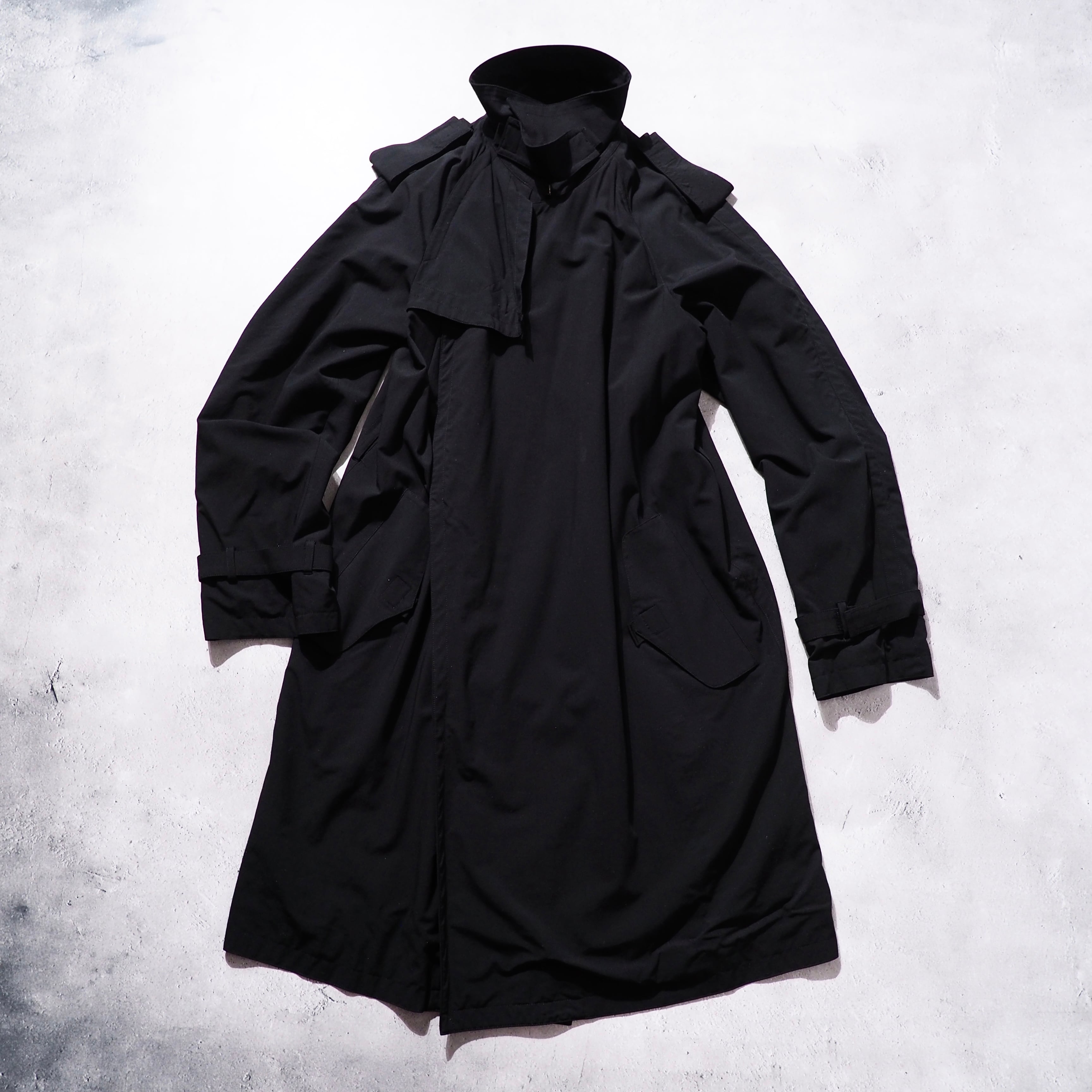 Jean paul GAULTIER HOMME black drape trench coat