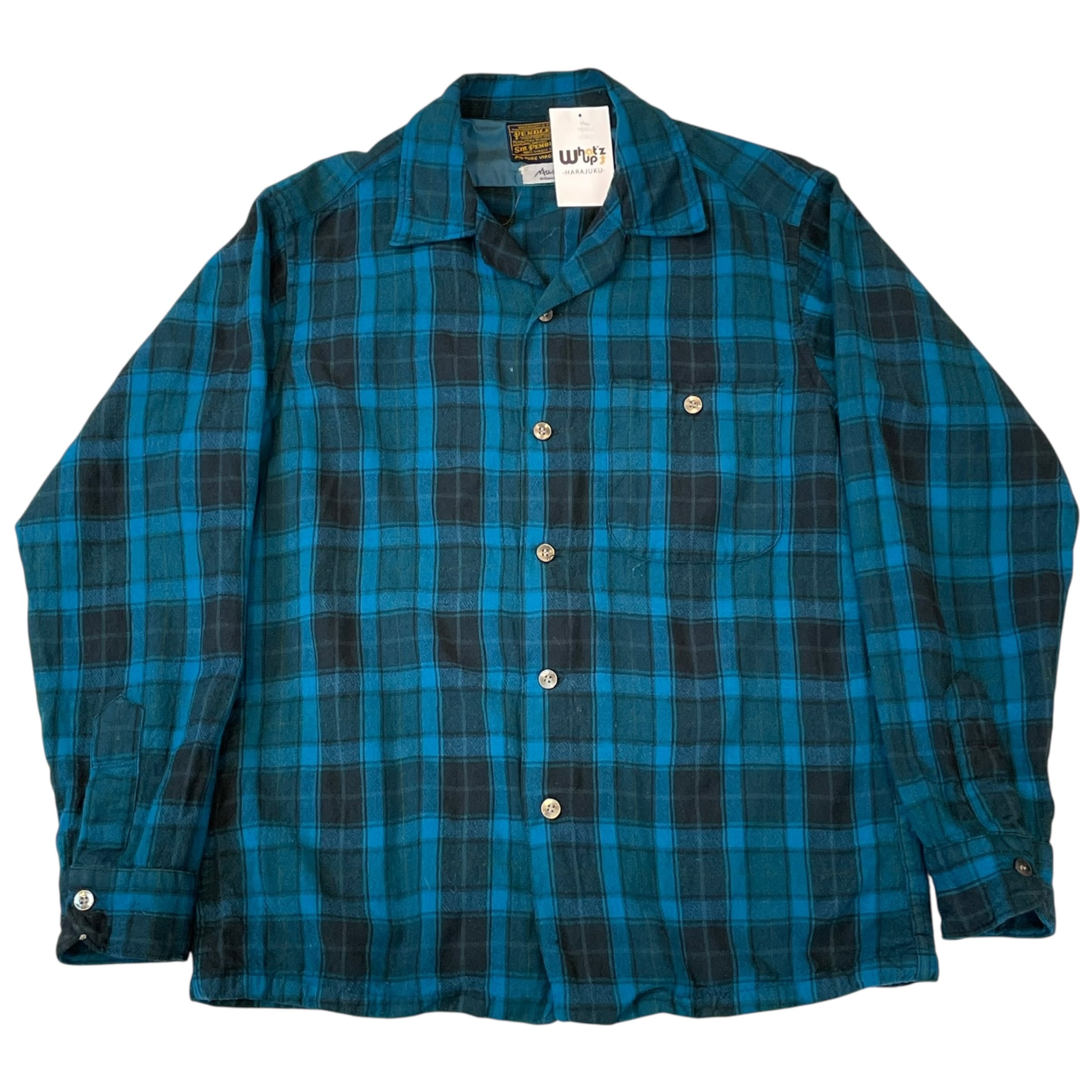 60s SIR PENDLETON "Blue Black check" wool shirt