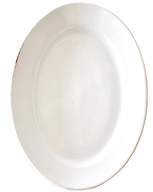 19世紀  フランス 36.5c おお巨大な白よ！白の集約と重厚なオーバルプレートb アンティーク