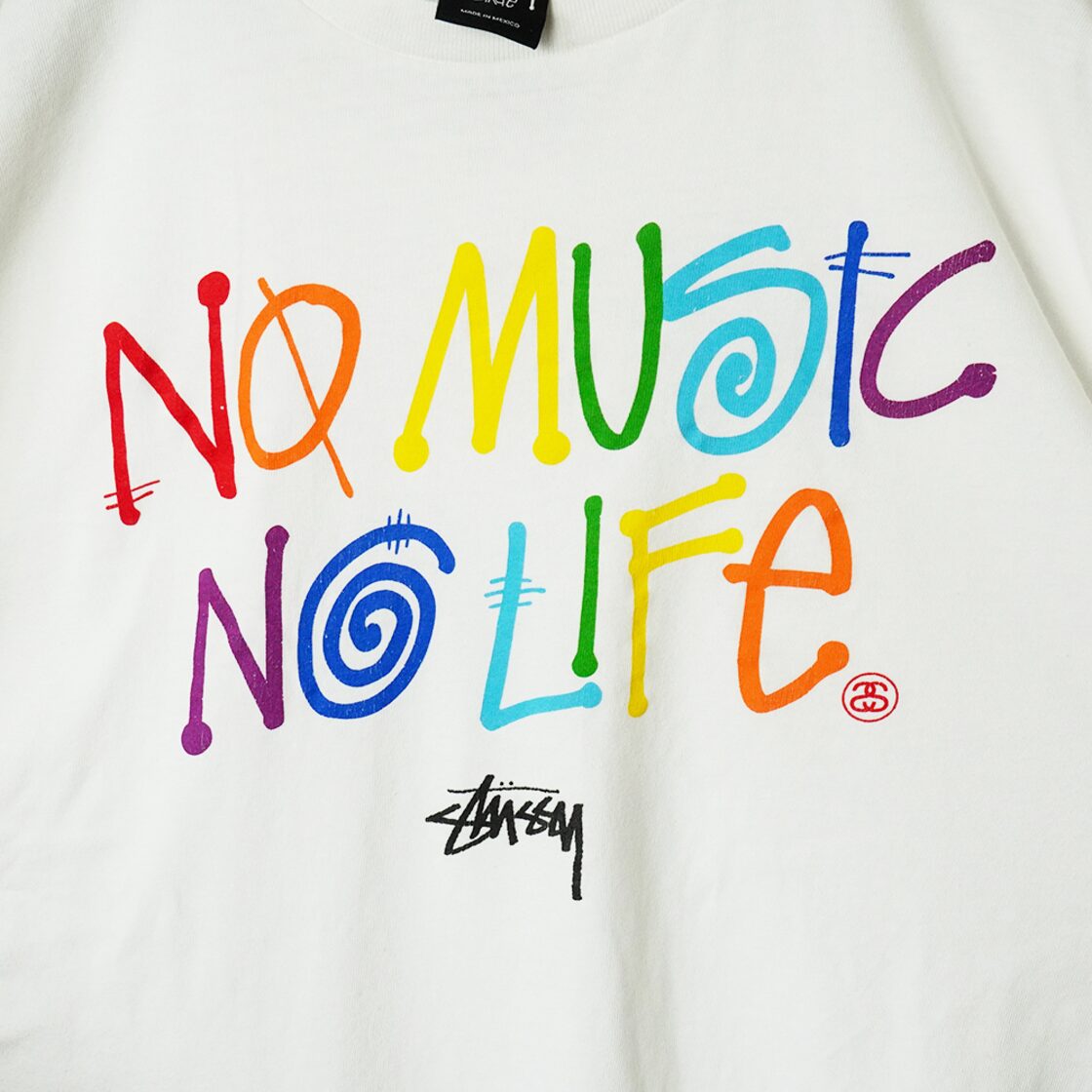 Stussy ステューシー／Tower Records・No Music,No Life／ホワイト／T 