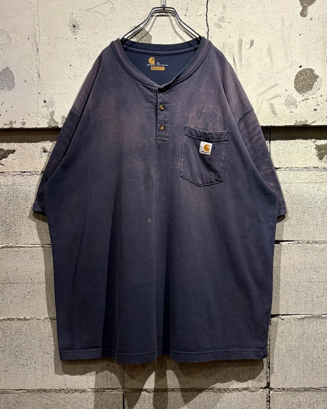【Caka otto】“Carhartt” Super Sunfade Oversized Henley Neck T-Shirt