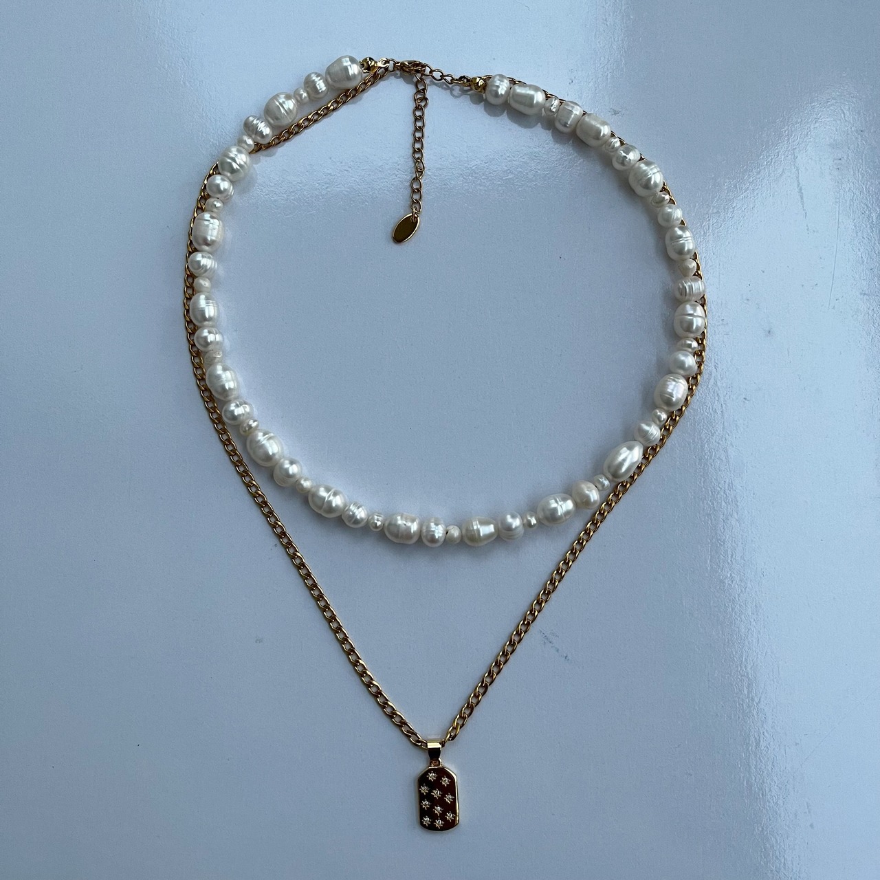 不揃いパール2連ネックレス［GSN030］