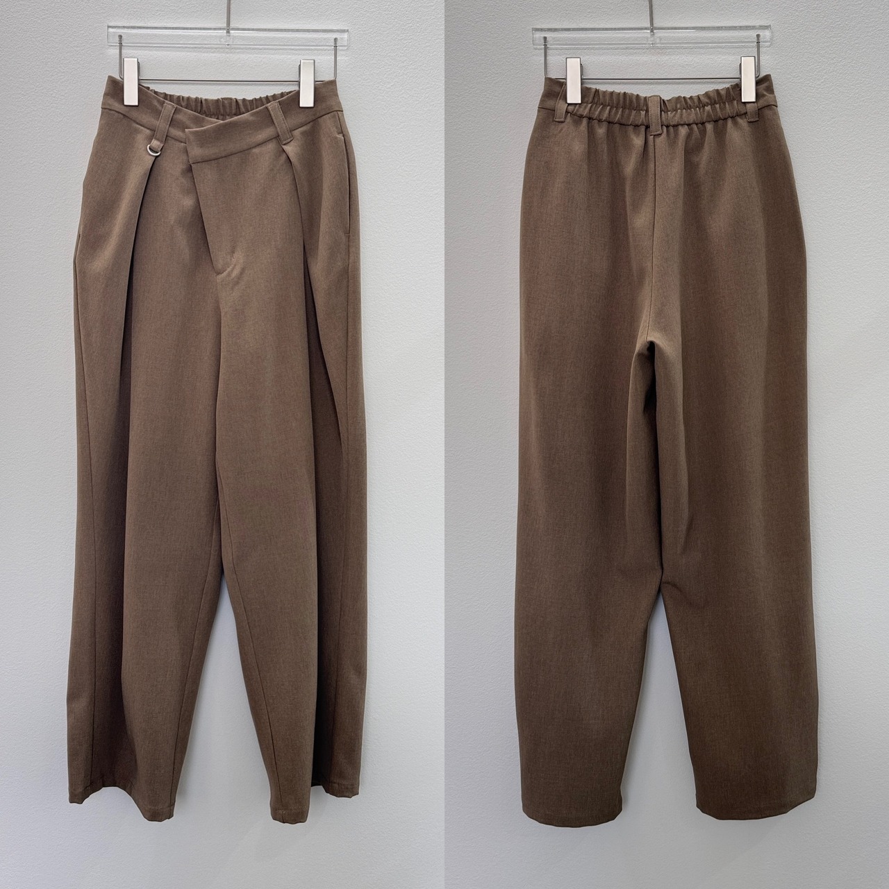 スラントウエストタックPT/ベージュ