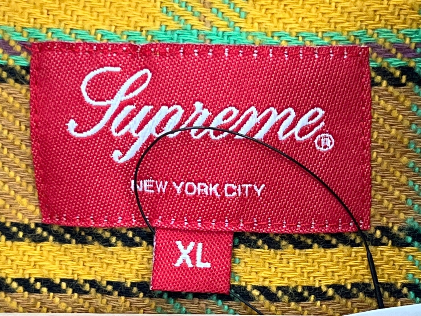 Supreme PULLOVER PLAID FLANNEL SHIRT GOLD XL 10648 | BRAND BUYERS ...