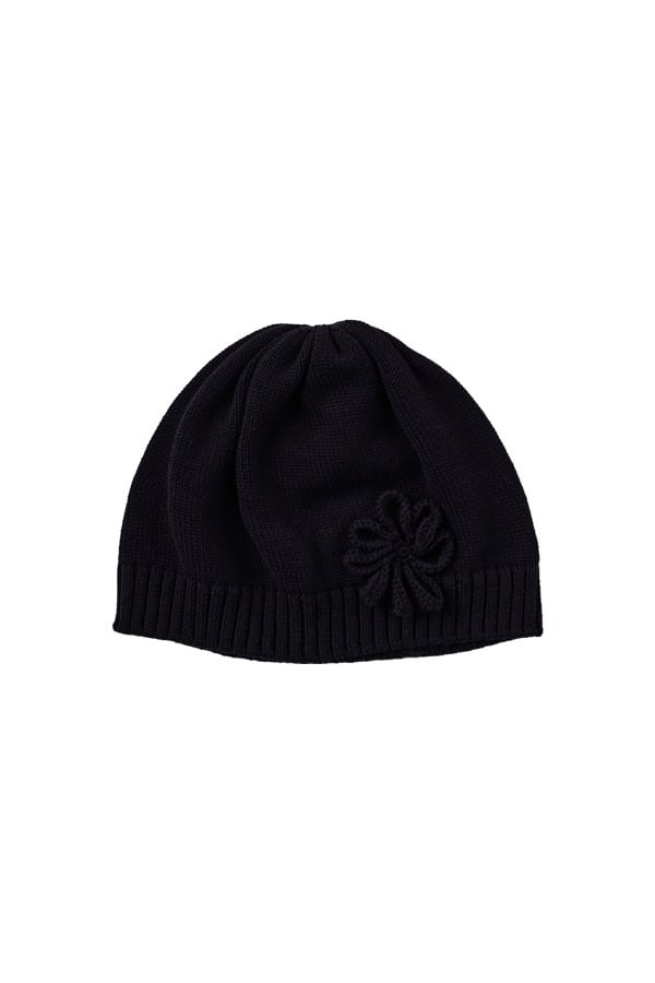 SETUPEXE CORSAGE BEANIE BLACK 韓国 ビーニー 黒 SETUP-EXE】韓国人気☆PEARL CORSAGE BEANIE (SETUP-EXE/ニット
