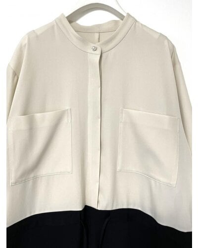 CHIGNON[5436-488BKK]パールロングシャツOP