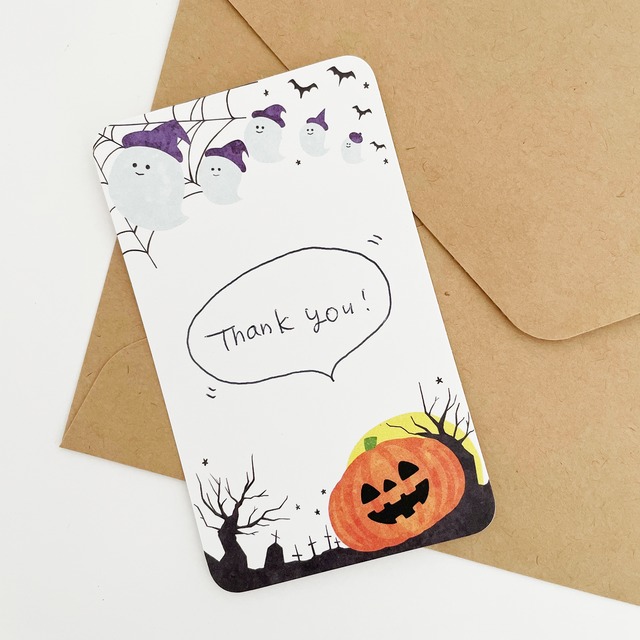 ハロウィンかぼちゃのメッセージカード Hitonakaya