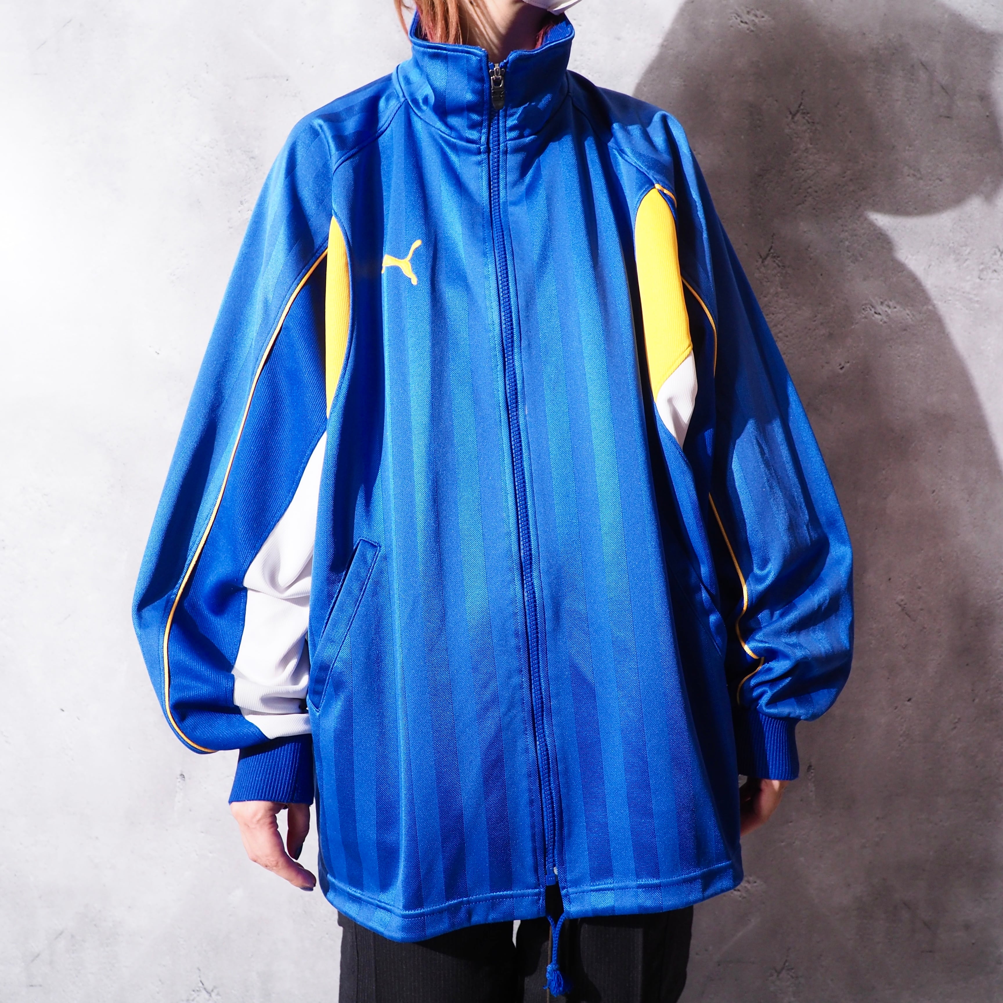 1990s ” PUMA ” Good color panel switching vintage loose track jacket