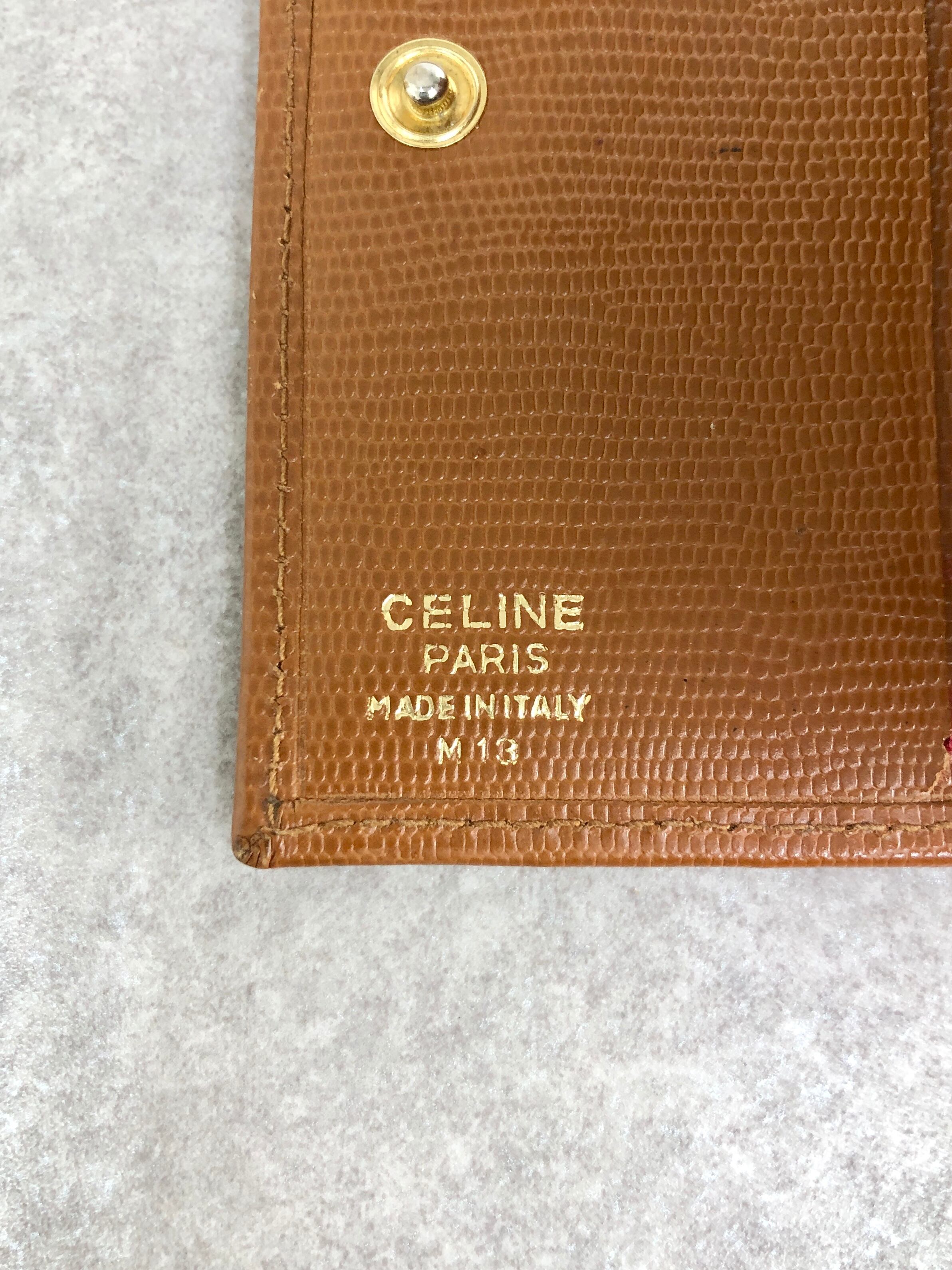 CELINE セリーヌ 財布 キャメル ロゴサークル レザー 二つ折り財布