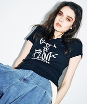 グラフィティロゴプリントコンパクトTシャツ (BLACK)　CQ-46097