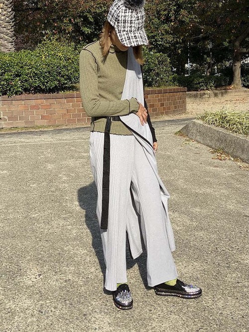 MHアシメプリーツワイドパンツ