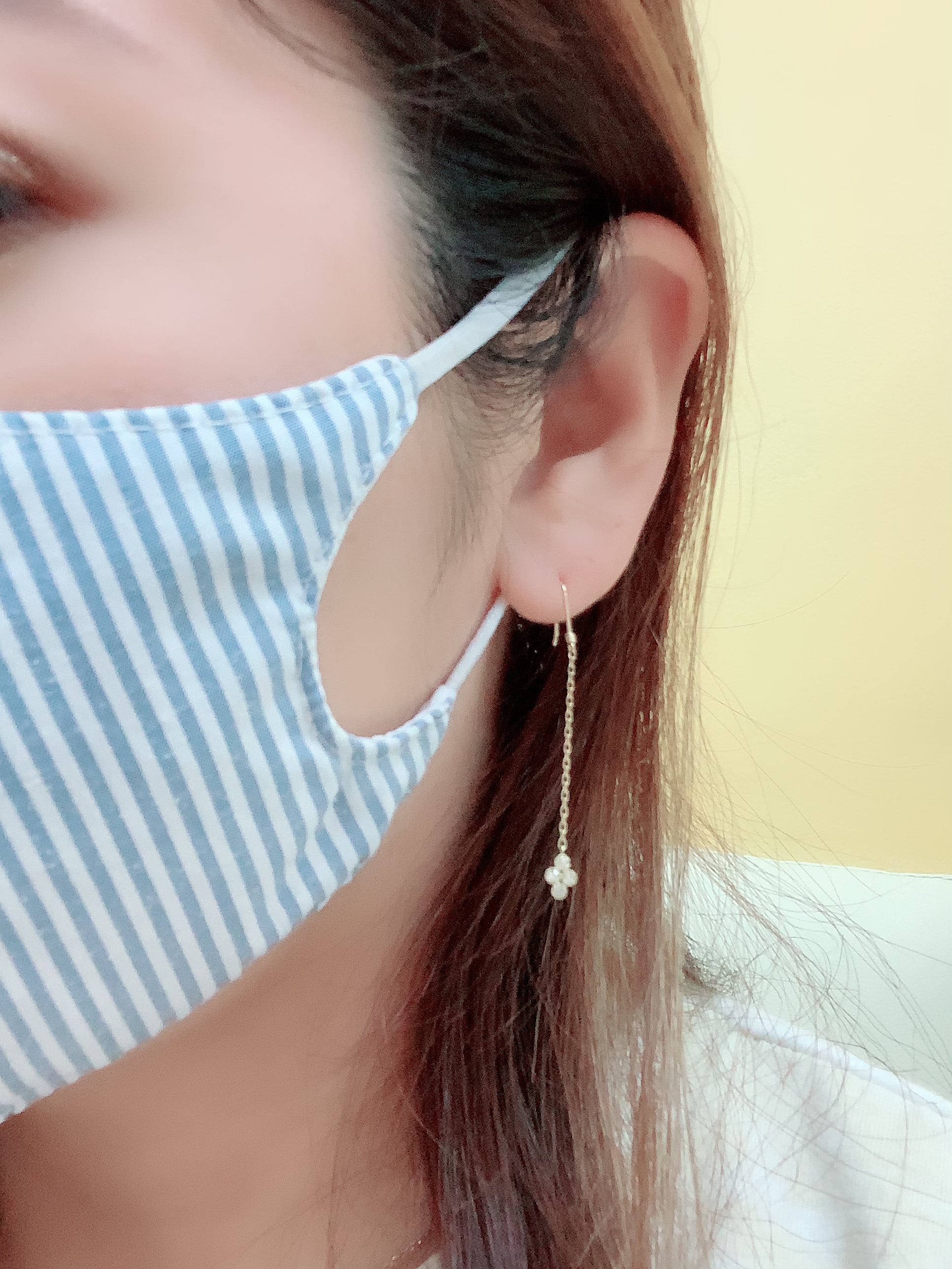 K18WG ダイヤモンド ピアス 0.12CT