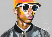 Pharrell｜ファレルウィリアムスを描いたカラフルポップアート｜音楽とファッションを象徴する一枚｜｜国内生産・A4ポスター