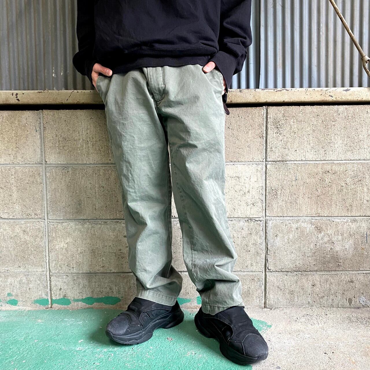 DOCKERS Khakis US製コットンワイドチノパンツ ブルーグレー