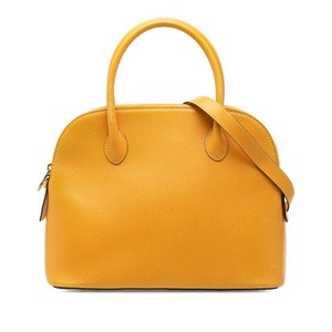 セリーヌ ヴィンテージ ボリード型 ハンドバッグ ショルダーバッグ 2WAY イエロー レザー レディース CELINE 【中古】