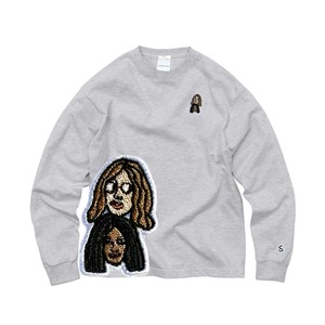 ジョンとヨーコ×Long Sleeve T-shirt/グレー