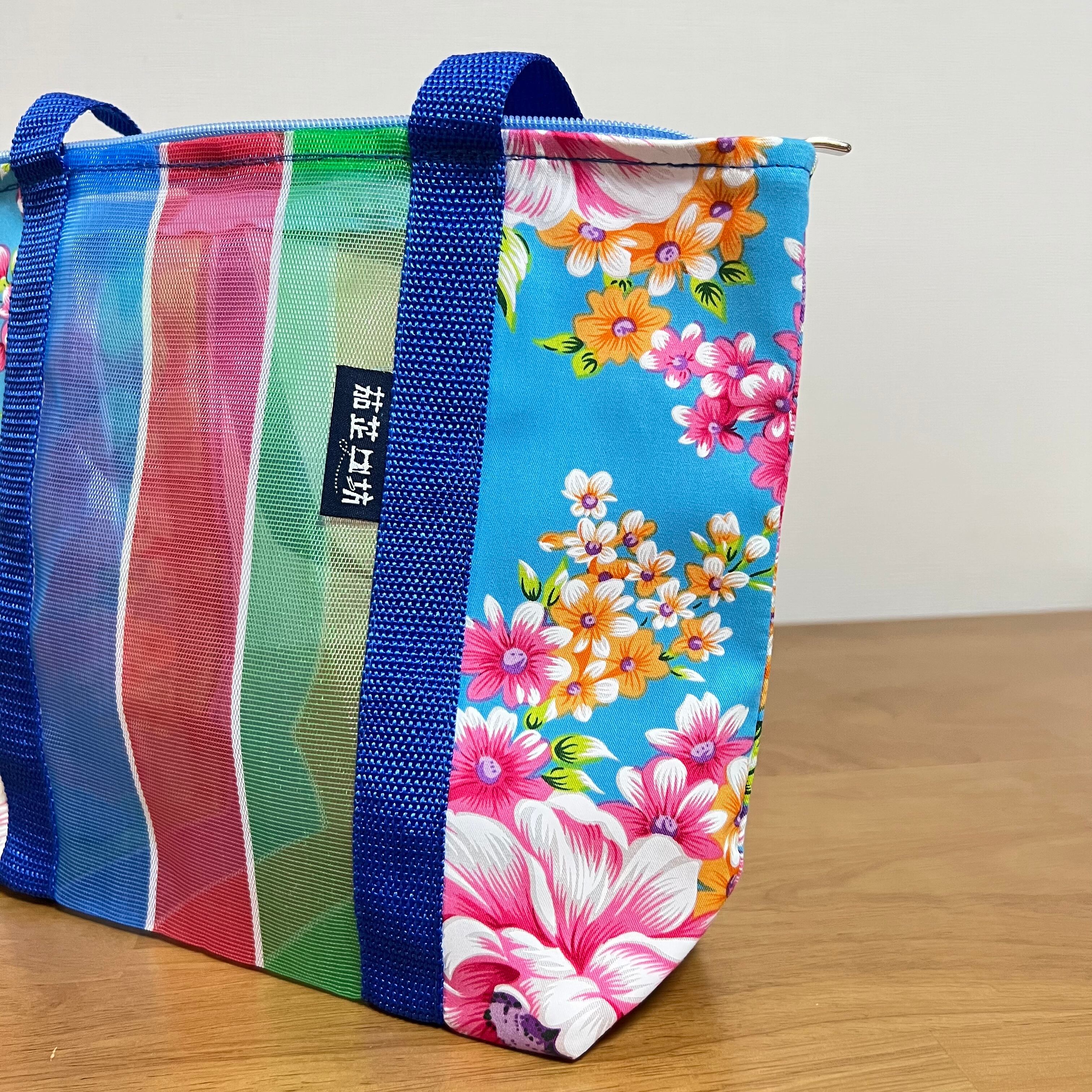 客家花布台湾漁師網バッグ ファスナー付 | Pay ID