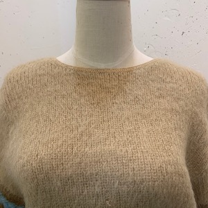 VINTAGE 60's beige point blue mohair sweater