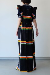 Black rainbow apron dress