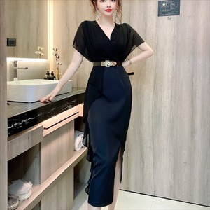 【送料無料】 ロングドレス 2色 色 ドレス dress 衣装 ワンピース パーティードレス パーティドレス カラードレス ロング ロング丈 膝下 フレア袖 フレアスリーブ Vネック Aライン Iライン フォーマル エレガント 可愛い 大人可愛い きれいめ シンプル シック コンサバ 華やか 大人 上品 おしゃれ お洒落 レトロ こなれ感 高見え 高級感 無地 夏 30代 40代 レディース 女性用 デート お出かけ お呼ばれ パーティー 授業参観 結婚式 二次会 パーティ 演奏会 ファッション