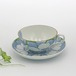 有田焼　椿　紅茶碗皿（緑）カップ＆ソーサー