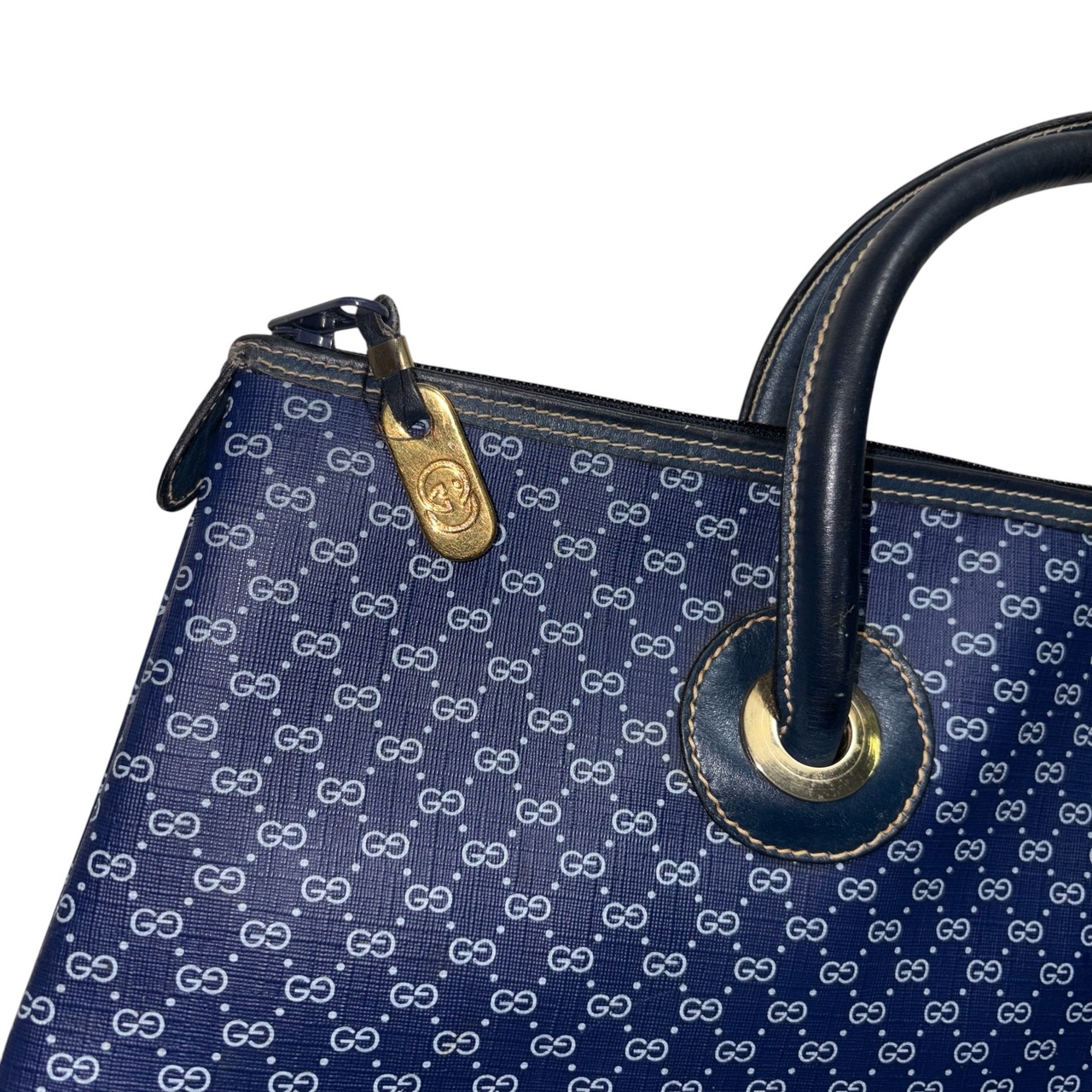 vintage GUCCI blue pvc GG tote bag