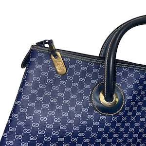 vintage GUCCI blue pvc GG tote bag