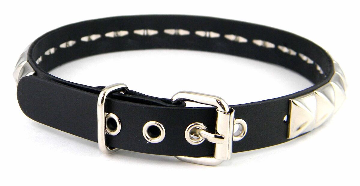 チョーカー 首輪 パンク レザー 本革ピラミッドスタッズ レザーベルト