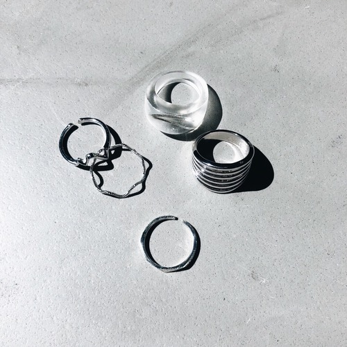 SET RING|| SIX LINE x THUNDER || 5 RINGS || SILVER SET || FRSS27