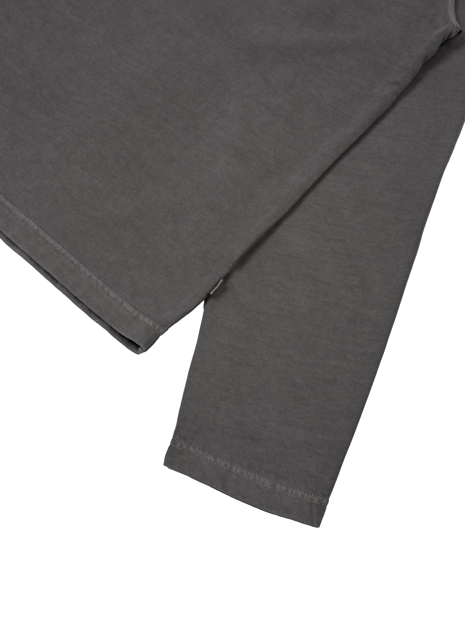 Organic Cotton Pigment Dyed Relax Fit Long Sleeve T-shirts (black