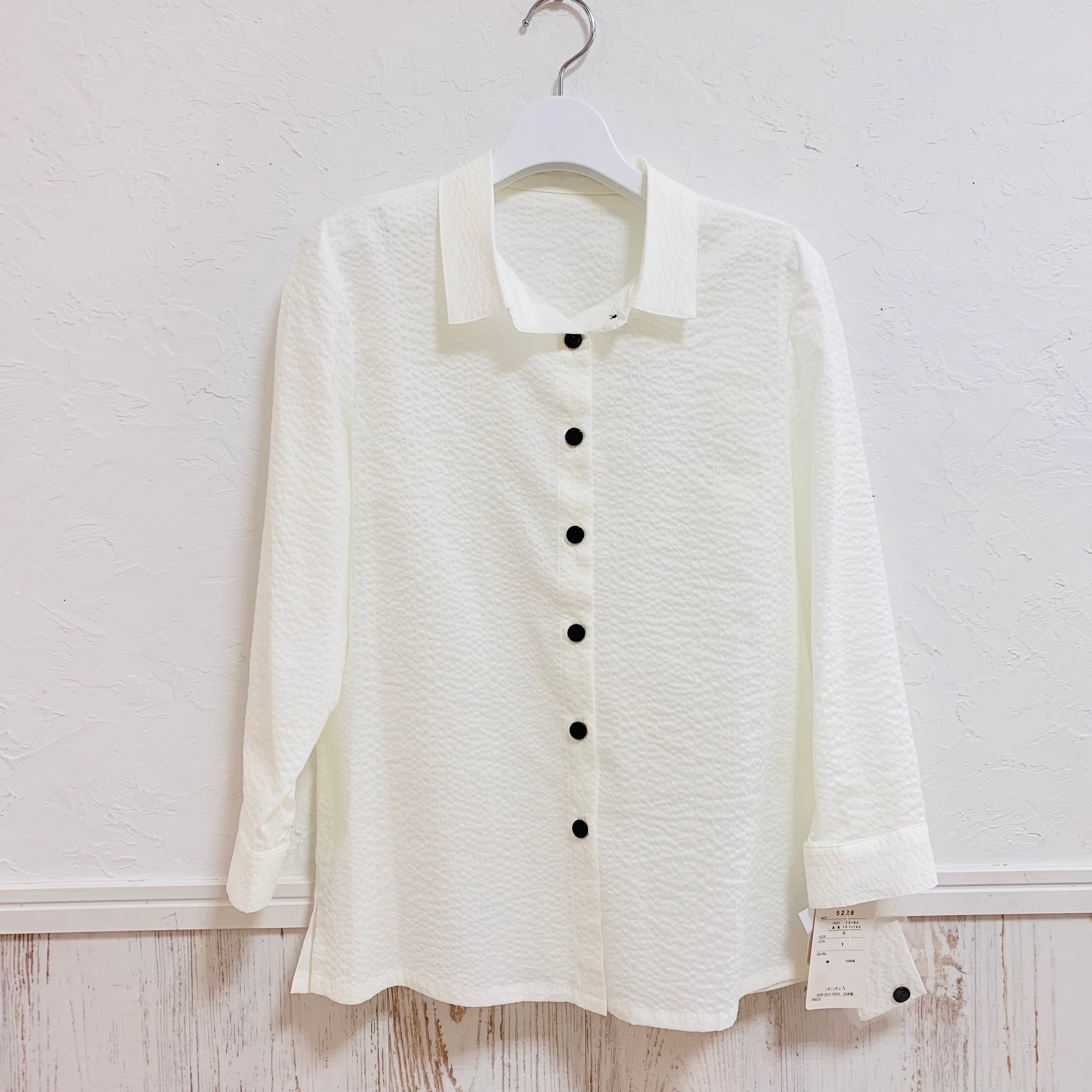 日本製　ユーフォリカ　ブラウスシャツ　1   S   ホワイト   綿100%