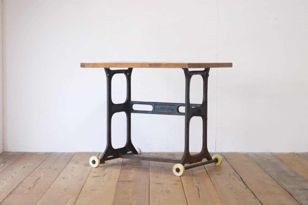 ヴィンテージ 作業台 テーブル 机 展示台 インダストリアル 天板 無垢