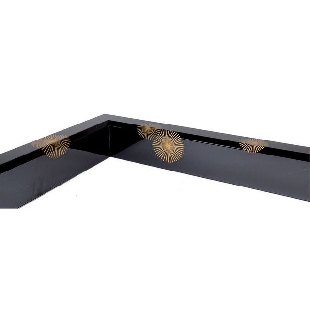 鈴木光入 作　真塗 唐松蒔絵炉縁