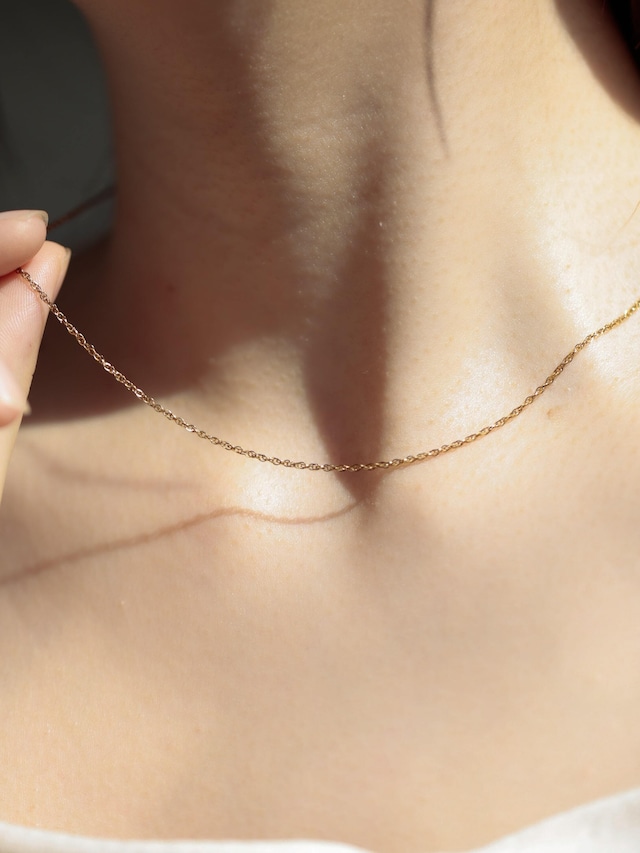 316L simple overlap chain necklace （幅:1㎜） #n57