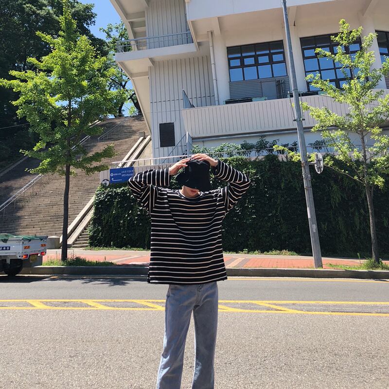 全1色 ロンT カットソー ボーダー カジュアル おしゃれ