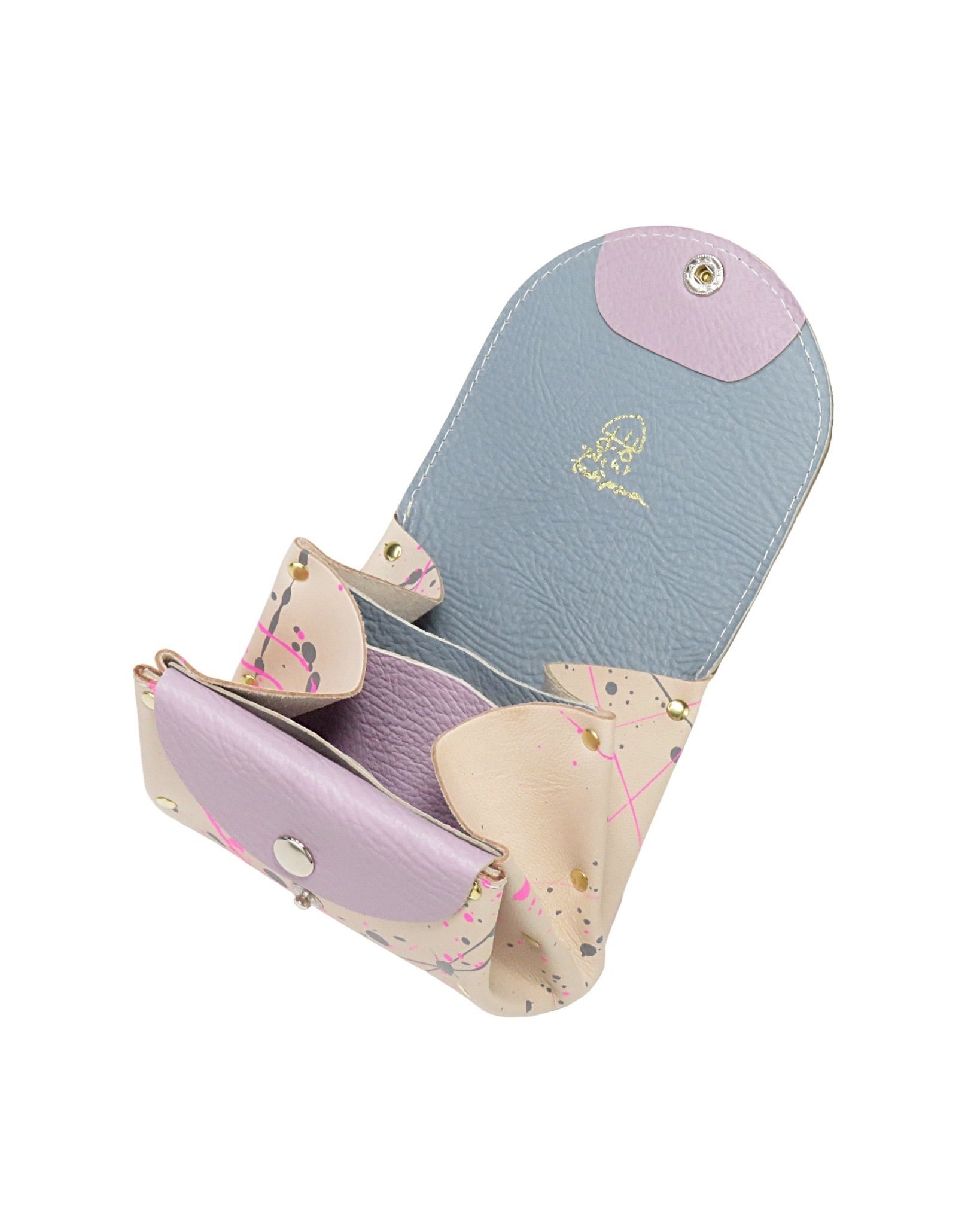 アコーディオンウォレットver.2｟スプラッシュ/ピンク×グレー