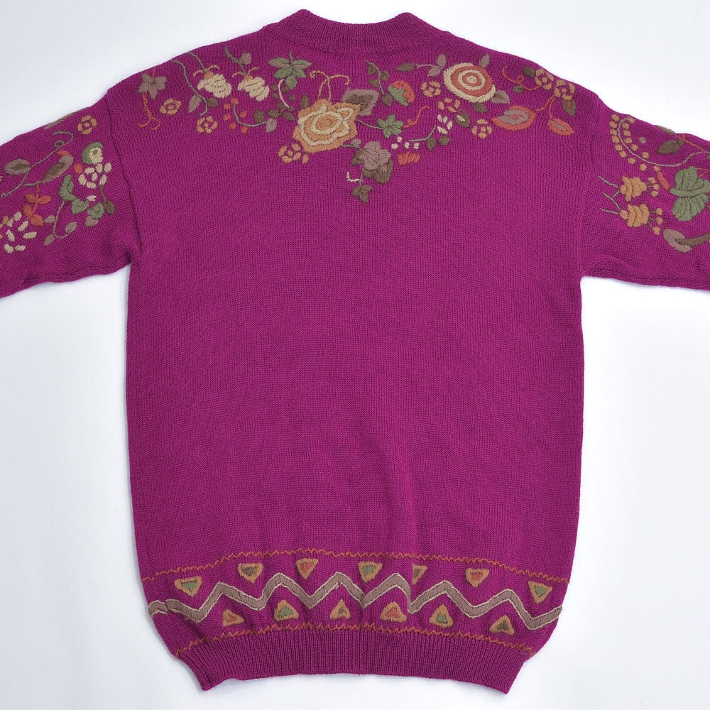 80~90s UnpullSuperbe フラワー刺繍 デザイン プルオーバー 80~90s UnpullSuperbe フラワー刺繍 デザイン プルオーバー